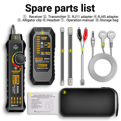 Árammegszakító keresők RJ11 RJ45 Kábelfesték Vonalkereső Vezetéknyomkövető Ethernet Hálózati Kábelegyüttes Telefonvonal Tesztelő