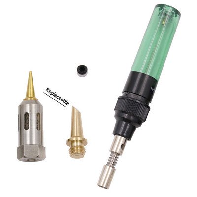 Bezvadu 4 IN 1 Butāna gāzes lodāmurs 3IN1 gāzes pūtēja lodlampa pūšamā pildspalva degļa sildīšanas metināšanas rīks 1300 Celsija Butāna lodēšanas rīks