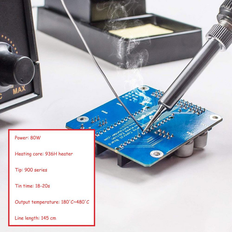 220V 80W LCD elektroniskais lodāmura komplekts Regulējams metināšanas lodēšanas temperatūra Lodāmuri Pārstrādāšanas stacijas lodēšanas instrumenti