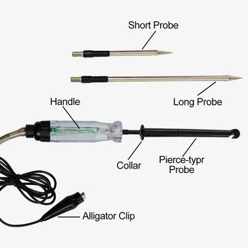 allsun Hook Probe Tester 6-12V Automotive Wire Piercing DC Circuit Tester Heavy Duty 59Inch Long Cord