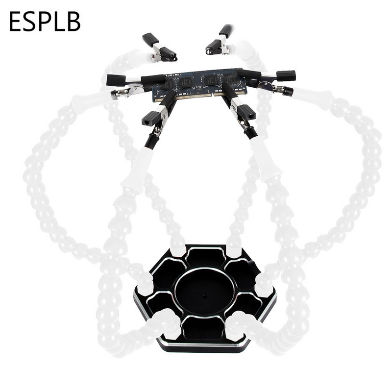 Pink Vise lauaklambriga jootmisjaam 6 tk painduvate õlgadega jootekolvi hoidja PCB keevitamise parandamise kolmas käsitööriist