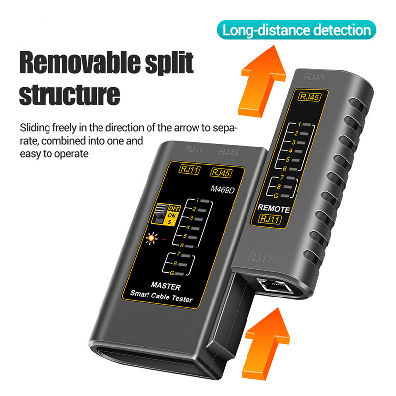 ANENG tinklo kabelių testeris M469D RJ45 RJ11 LAN kabelio tinklo laidų linijos ieškiklis Daugiafunkcinis valdymo elementų tikrinimo įrankis