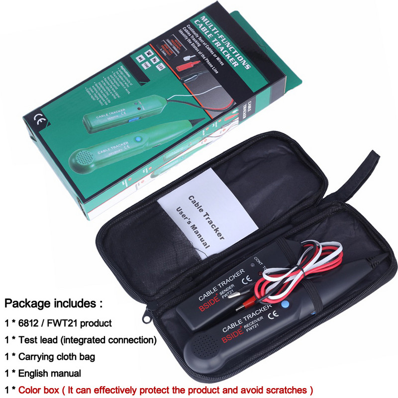 MS6812 kábelkövető tesztelő Professzionális vonali LAN detektor UTP STP Telefon vezeték nyomkövető Töréspont helye Diagnosztikai hang