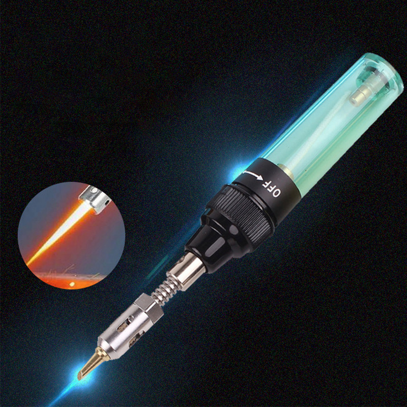 Gázforrasztópáka akkus bután fáklyás hegesztőtoll 1300°C, állítható égővel fúvós forrasztópáka pisztoly 6 forrasztópákával