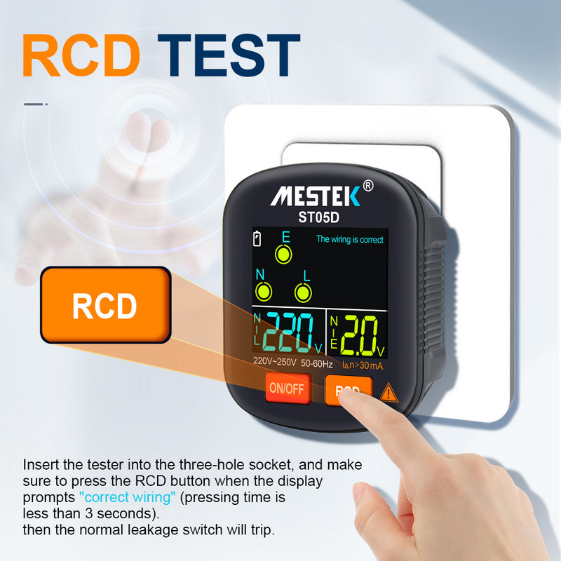 Detector de priză de testare a tensiunii UK/EU/US Zero Line Plug Tester digital de priză 30mA Zero Line Test Check Breaker Finder