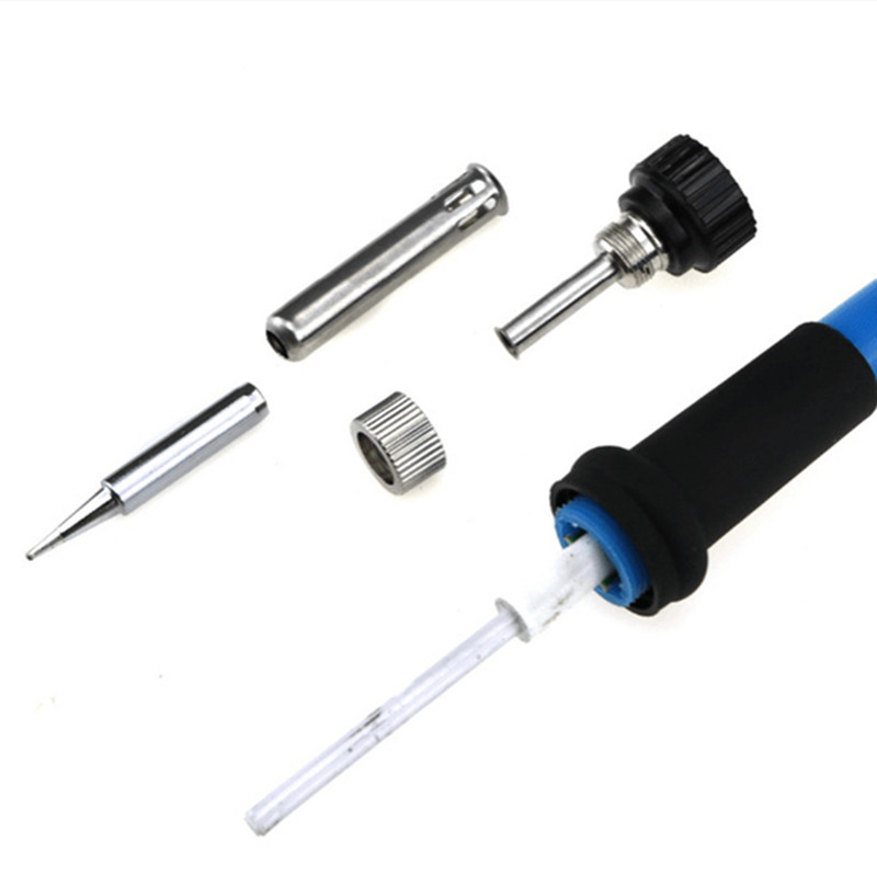 Regulējama temperatūra elektriskā lodāmura uzgalis 220V 60W mini rokturis karstuma zīmulis metināšana lodēšanas sildīšanas uzgaļa labošanas rīks