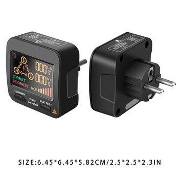 40Khz-1Khz Ψηφιακή Υποδοχή Οθόνης Δοκιμαστής βολτόμετρου πολικότητας Έλεγχος Live Wire Zero Line Detector Button Λειτουργία βύσμα ΕΕ