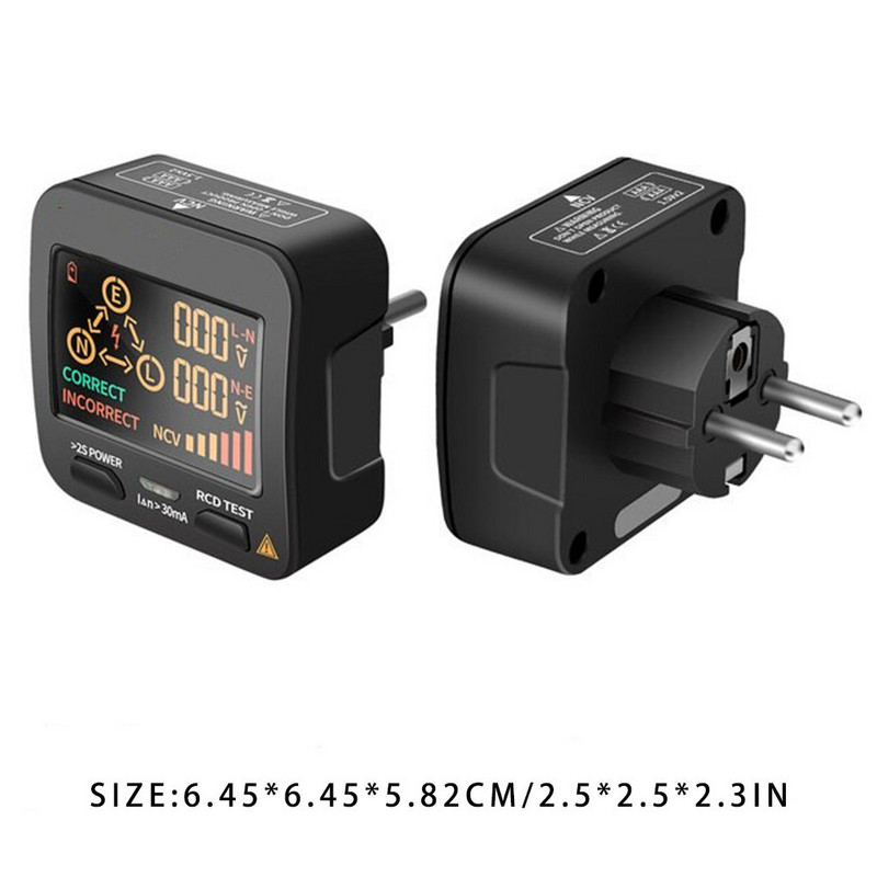 40Khz-1Khz Ψηφιακή Υποδοχή Οθόνης Δοκιμαστής βολτόμετρου πολικότητας Έλεγχος Live Wire Zero Line Detector Button Λειτουργία βύσμα ΕΕ