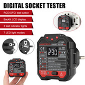 Tester de priză de polaritate a circuitului HABOTES GFCI 90-250V Tester de priză Detector automat de tensiune de polaritate a circuitului electric HT106