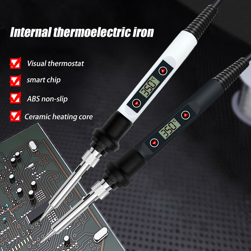 Ψηφιακό ηλεκτρικό κολλητήρι 80W Σετ Ρυθμιζόμενο σετ θερμοκρασίας 220V 110V Εργαλείο συγκόλλησης κεραμικό θερμαντήρα Συμβουλές συγκόλλησης Rework