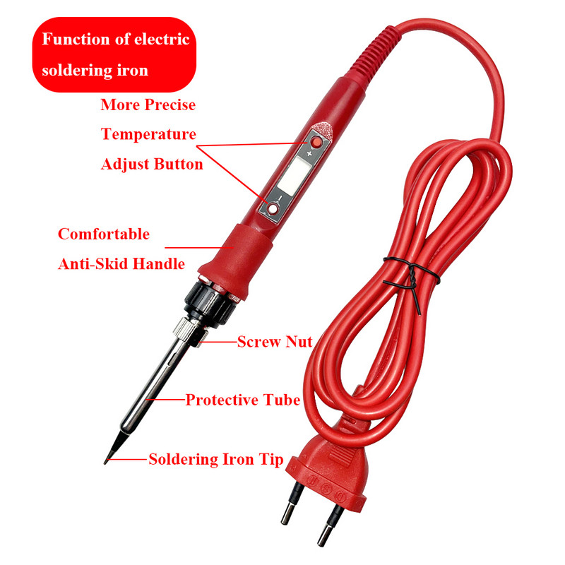 80 W lemilo s podesivom temperaturom 220 V / 110 V LCD električno lemilo Alati za popravak za zavarivanje Us / EU utikač