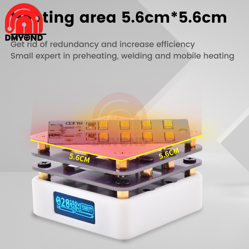 MHP30 Mini placă fierbinte PCB SMD Lipire Pro Instrument de încălzire Afișaj OLED de volum portabil Instrumente de reparare cu LED-uri pentru lampă de culoare adevărată