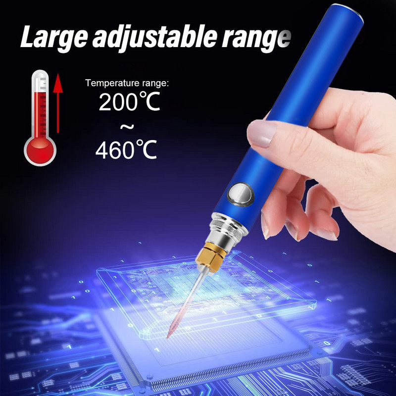 Vezeték nélküli töltés elektromos forrasztópáka ón forrasztópáka USB gyorstöltés 4 hőmérséklet állítható mikroelektronika javítás hegesztés