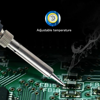 Ηλεκτρικό κολλητήρι Ρυθμιζόμενη θερμοκρασία συγκόλλησης Συγκολλητικός σταθμός Rework Heat Pencil Tips Repair Tool 220V 110V 60W 80W