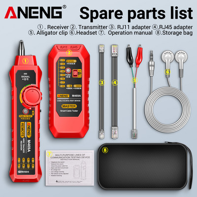ANENG M469A Căutare de cabluri de rețea Căutare de cabluri Testare anti-interferențe Găsiți punctul de întrerupere a liniei de rețea și verificați linia