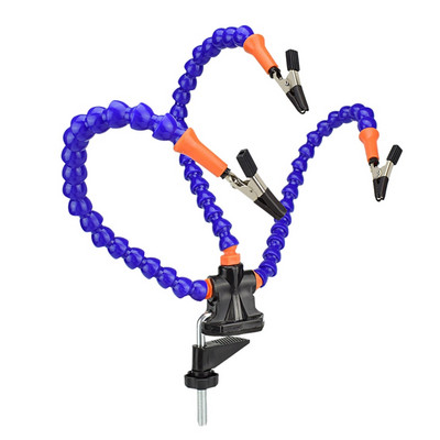 Solda skrūvspīles galda skavu lodēšanas stacija ar 3 gab lokanām svirām lodēšanas dzelzs turētājs PCB metināšanas remonta trešais rīks