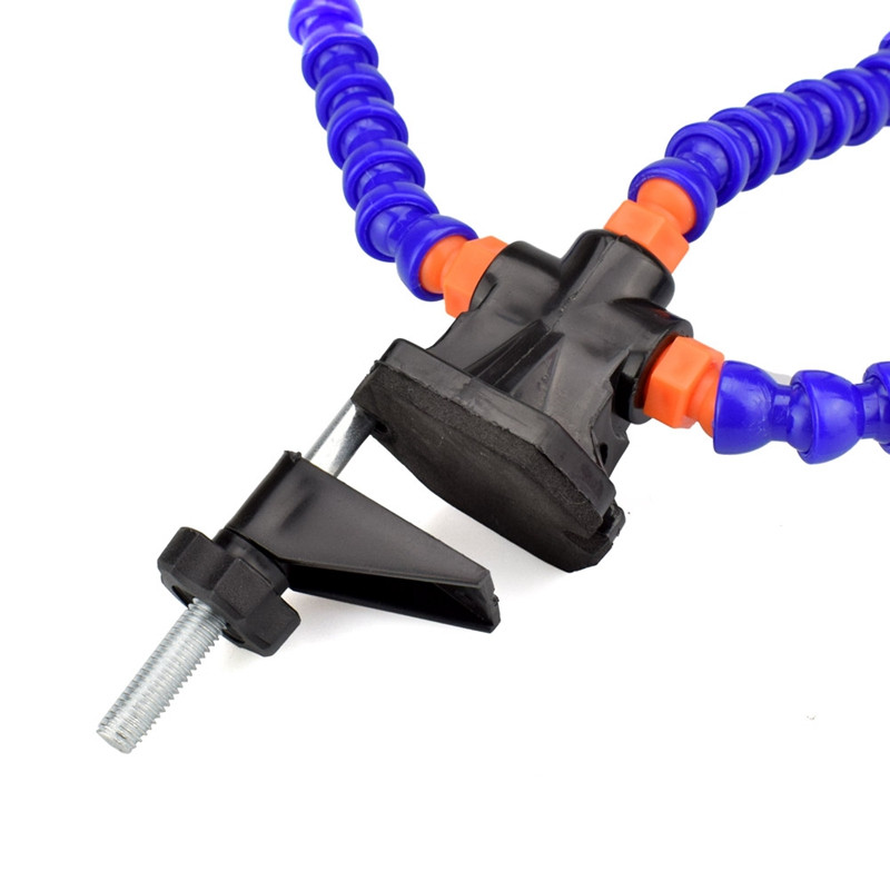 Solda skrūvspīles galda skavu lodēšanas stacija ar 3 gab lokanām svirām lodēšanas dzelzs turētājs PCB metināšanas remonta trešais rīks