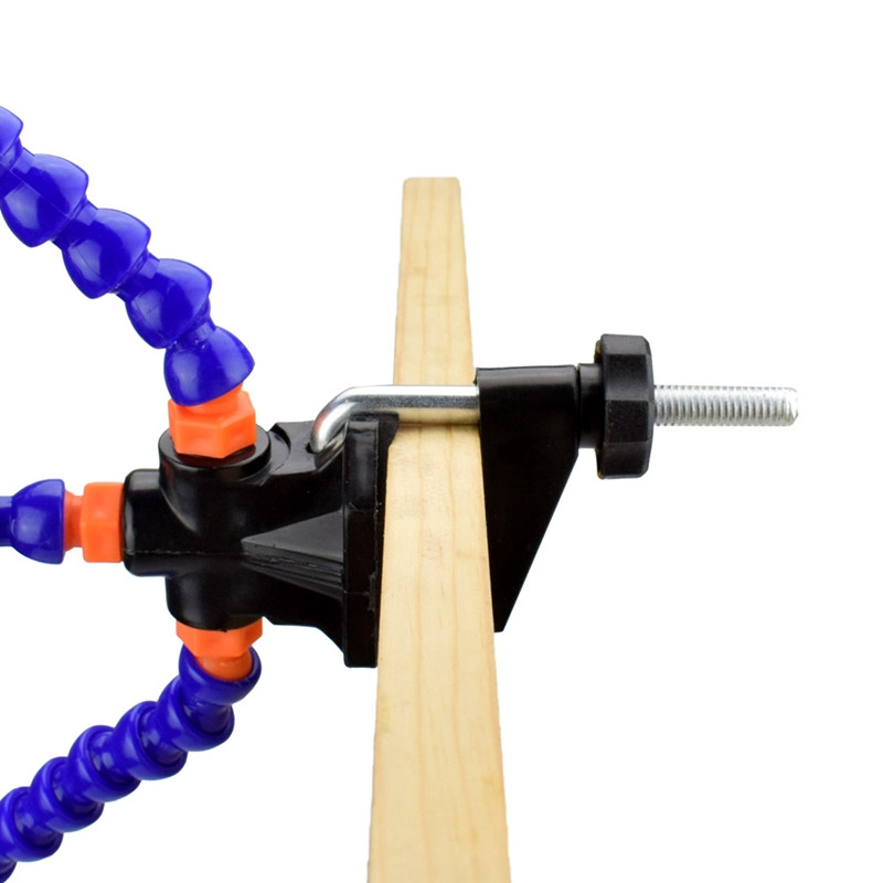 Solda skrūvspīles galda skavu lodēšanas stacija ar 3 gab lokanām svirām lodēšanas dzelzs turētājs PCB metināšanas remonta trešais rīks