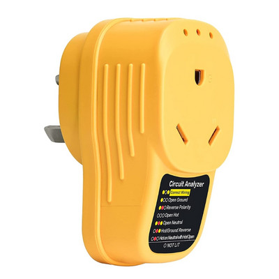 X37E 30 amperų viršįtampių apsauga, skirta RV Power Defender adapterio grandinės analizatoriui su LED indikatoriaus šviesa juoda / žalia / geltona