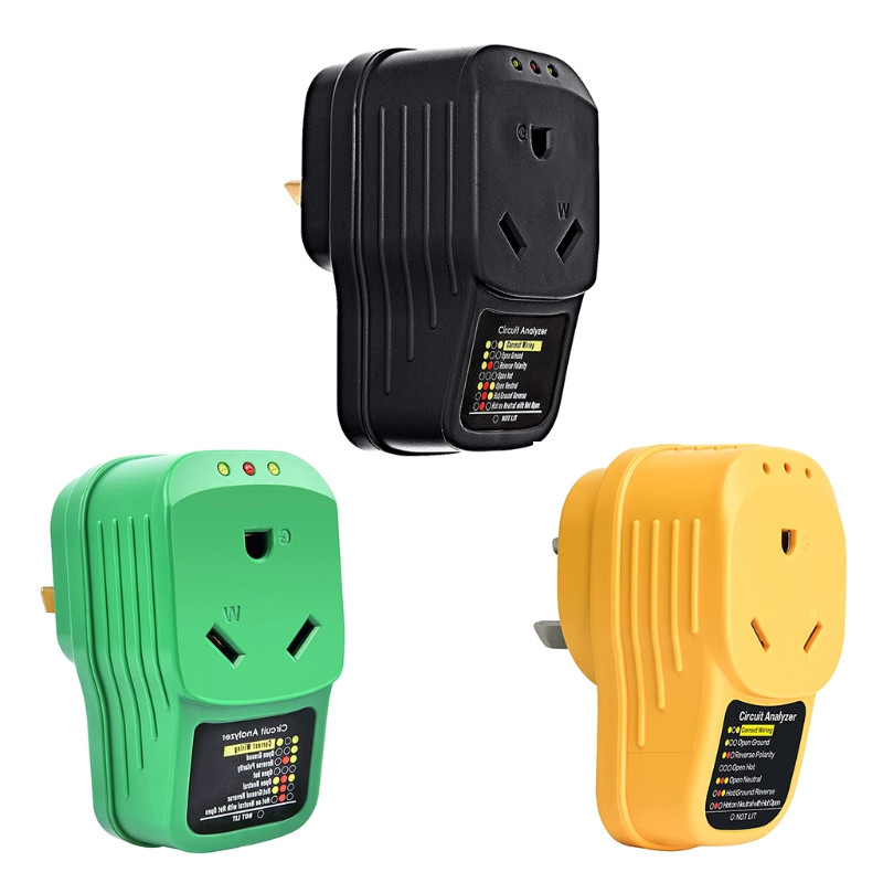 X37E 30 amperų viršįtampių apsauga, skirta RV Power Defender adapterio grandinės analizatoriui su LED indikatoriaus šviesa juoda / žalia / geltona