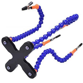 Diy Soldering Third Hand 4Pc Flexible Arms Welding Helping Stand Repair Holder Tool Multifunctional Metal Base Welding Soldering