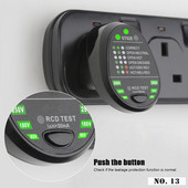 Kontaktligzdas testeris Strāvas polaritātes pārbaudes fāzes detektora noplūdes slēdža testeris Mājas drošas pārbaudes rīki ASV/ES/AK modelis