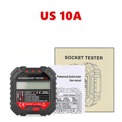 Kištukinio lizdo testeris įtampos detektorius elektros grandinės pertraukiklis ieškiklis įžeminimo nulinė linija JAV ES JK kištuko poliškumo fazės patikrinimas