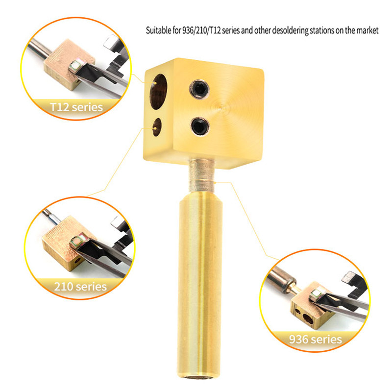 RL-067 Mini masă fierbinte din cupru pur Platformă universală de lipit cu microîncălzire Dezasamblare rapidă pentru cap de fier de lipit T12/936/210