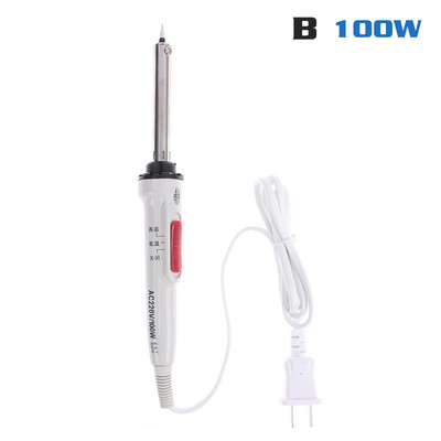 60W/100W baltas elektrinis lituoklis dvigubas temperatūros valdymas su jungikliu suvirinimo rašikliu aukštos ir žemos temperatūros suvirinimo įrankiai