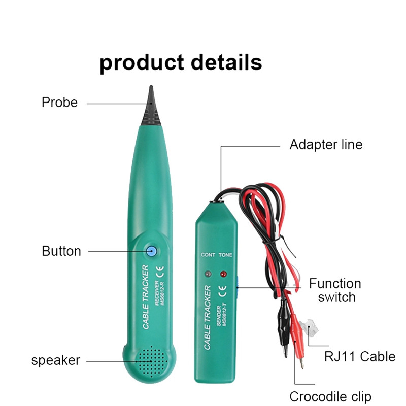MS6812 kabeļa izsekotājs LAN testeris Profesionāls līniju testeris UTP STP tālruņa vadu izsekotājs pārtraukuma punkta atrašanās vieta