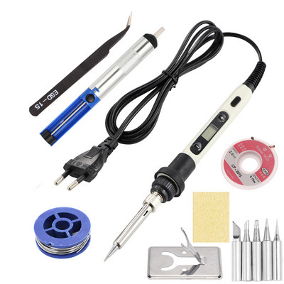 Állítható hőmérséklet kapcsolóval Elektromos forrasztópáka 80W digitális kijelző 220V hegesztőszerszám kiforrasztó szivattyú javítószerszámok