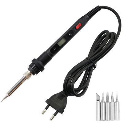 Állítható hőmérséklet kapcsolóval Elektromos forrasztópáka 80W digitális kijelző 220V hegesztőszerszám kiforrasztó szivattyú javítószerszámok