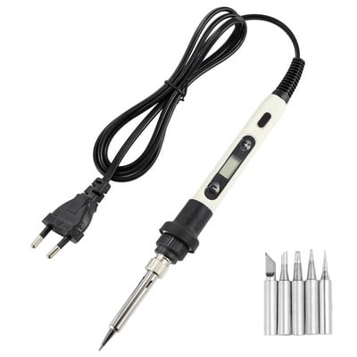 Állítható hőmérséklet kapcsolóval Elektromos forrasztópáka 80W digitális kijelző 220V hegesztőszerszám kiforrasztó szivattyú javítószerszámok