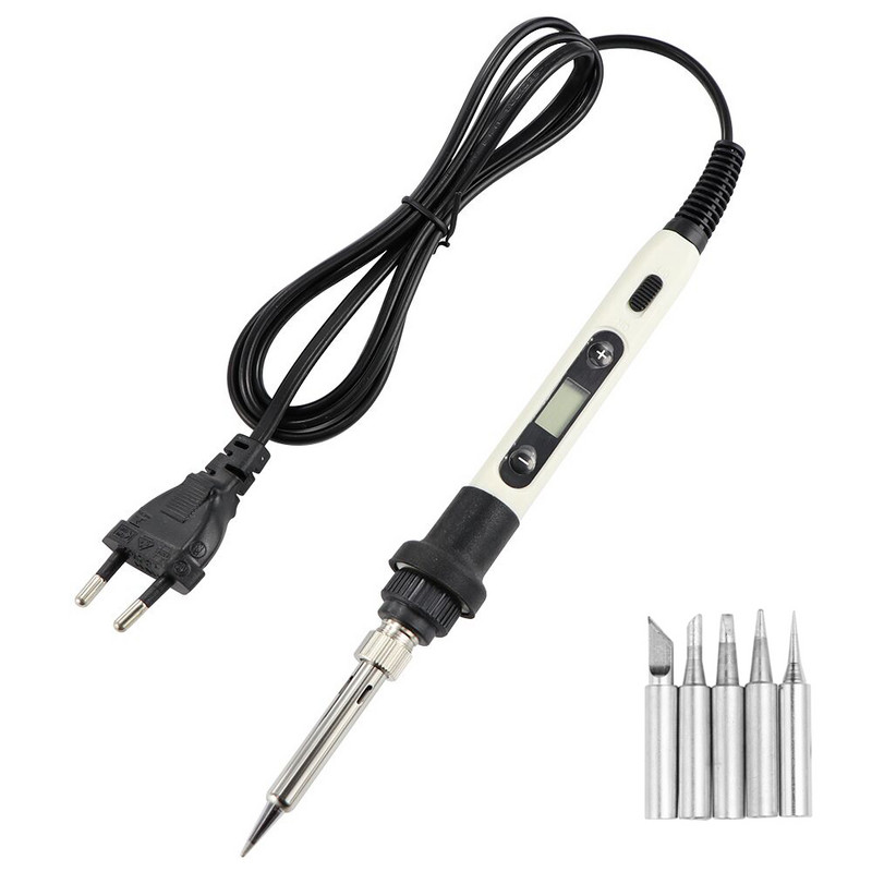Állítható hőmérséklet kapcsolóval Elektromos forrasztópáka 80W digitális kijelző 220V hegesztőszerszám kiforrasztó szivattyú javítószerszámok