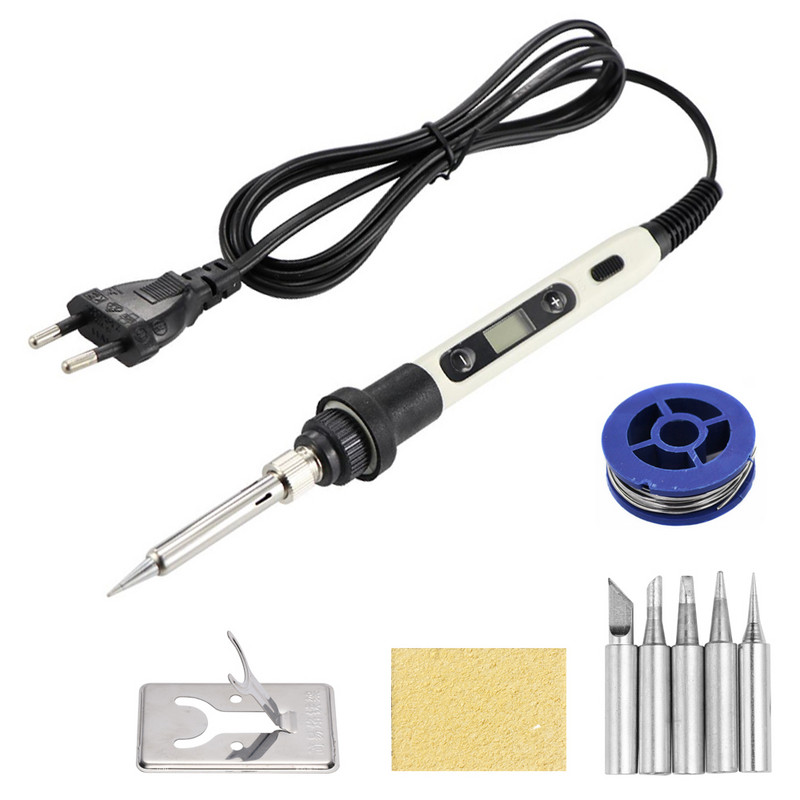 Állítható hőmérséklet kapcsolóval Elektromos forrasztópáka 80W digitális kijelző 220V hegesztőszerszám kiforrasztó szivattyú javítószerszámok