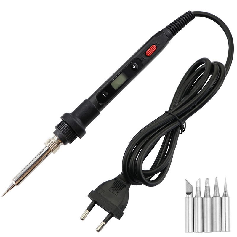 Állítható hőmérséklet kapcsolóval Elektromos forrasztópáka 80W digitális kijelző 220V hegesztőszerszám kiforrasztó szivattyú javítószerszámok