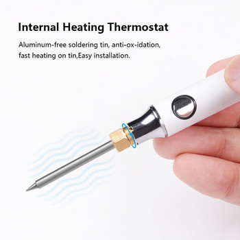 8W USB σετ κολλητήρι ρυθμιζόμενης θερμοκρασίας Θέρμανση κεραμικού πυρήνα Φορητά εργαλεία επισκευής συγκόλλησης στο σπίτι
