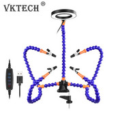 Lauaklamber PCB jootmishoidik 3X luup Kergekeevitus Abikäsi Reguleeritav painduv käsi jootmine/DIY kolmas käsitööriist