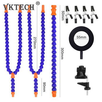 Επιτραπέζιο κλιπ PCB Soldering Holder 3X Magnifier Light Welding Helping Hand Adjustable Flexible Arm Soldering/DIY Third Hand Tool