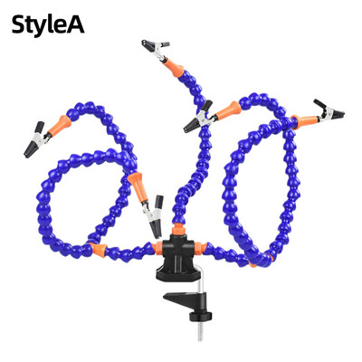 Lauaklamber PCB jootmishoidik 3X luup Kergekeevitus Abikäsi Reguleeritav painduv käsi jootmine/DIY kolmas käsitööriist