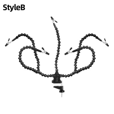 Lauaklamber PCB jootmishoidik 3X luup Kergekeevitus Abikäsi Reguleeritav painduv käsi jootmine/DIY kolmas käsitööriist