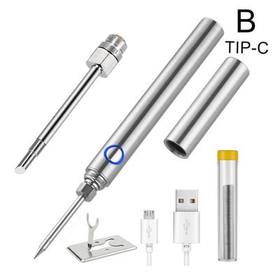 Fier de lipit cu încărcare fără fir 5v 15w Usb Reîncărcabil rapid 380°c Instrument de sudare Microelectronică Fier portabil R I7z9