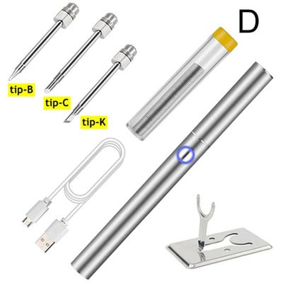 Fier de lipit cu încărcare fără fir 5v 15w Usb Reîncărcabil rapid 380°c Instrument de sudare Microelectronică Fier portabil R I7z9