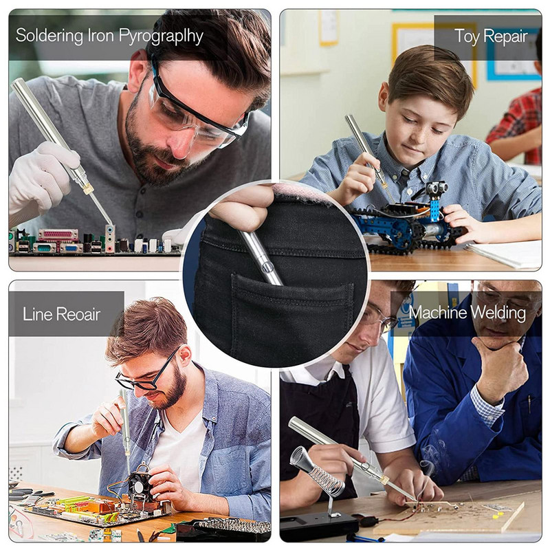 Fier de lipit cu încărcare fără fir 5v 15w Usb Reîncărcabil rapid 380°c Instrument de sudare Microelectronică Fier portabil R I7z9