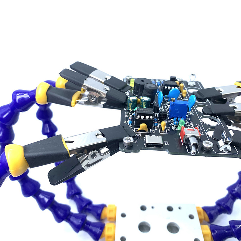 Asztali bilincs forrasztóállomás 6 flexibilis karral forrasztópáka tartó PCB hegesztőszerszám javítás asztali satu kézi hegesztőállomás