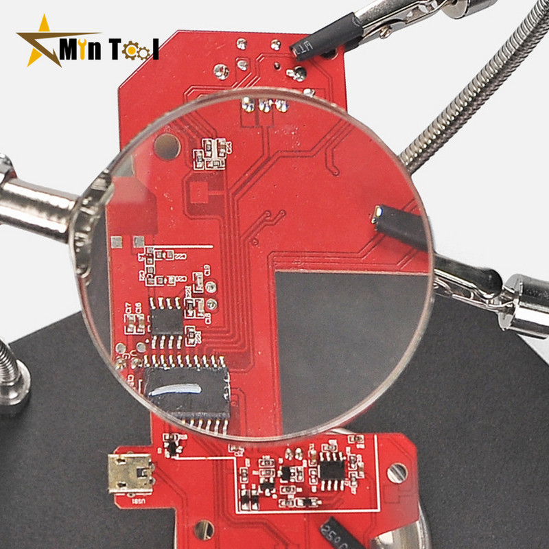 Stolno lemljenje Ruke pomoći s aligatorskom kopčom Povećalo za PCB ploču Stanica Treći ručni alat Lem za popravak zavara