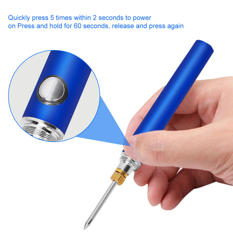 Hordozható vezeték nélküli töltés elektromos forrasztópáka ón forrasztópáka USB gyorstöltő mikroelektronikai javítás hegesztőszerszámok