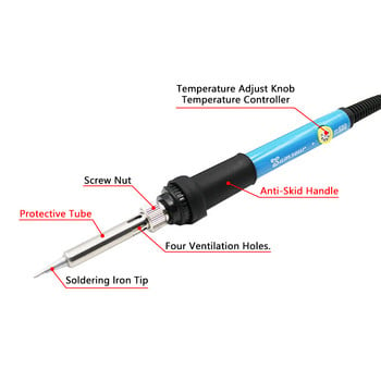 11 в 1 Електрически поялник с регулируема температура 220V 110V 60W Станция за заваряване на спойка Преработвателна станция Heat Pencil Tips Repair Tool