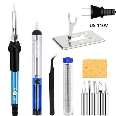 11 az 1-ben, állítható hőmérsékletű elektromos forrasztópáka 220V 110V 60W hegesztőforrasztó-újrafeldolgozó állomás melegítő ceruzacsúcsok javítószerszám