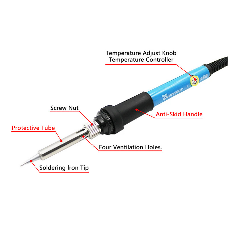 11 az 1-ben, állítható hőmérsékletű elektromos forrasztópáka 220V 110V 60W hegesztőforrasztó-újrafeldolgozó állomás melegítő ceruzacsúcsok javítószerszám